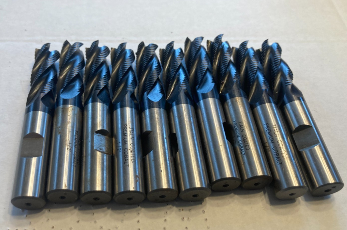 10 pcs 1/2" USED ROUGHING ROUGHER ENDMILLS 4 FLUTE