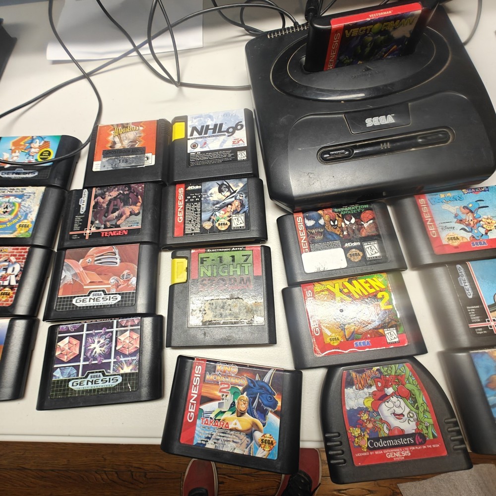 Sega Genesis Console Bundle w/ 2 Controllers and Cables And 45 Games