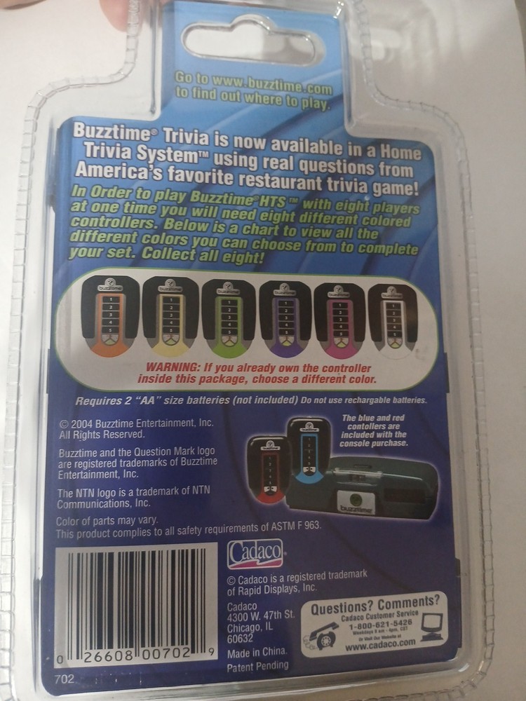 Buzztime Wireless Controller Home Trivia System NIP Green Cadaco New