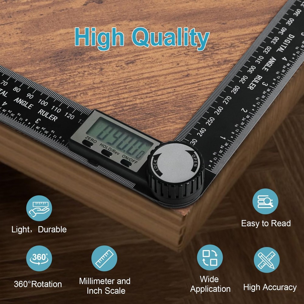 Third Generation Protractor Angle Finder, Digital Ruler with...