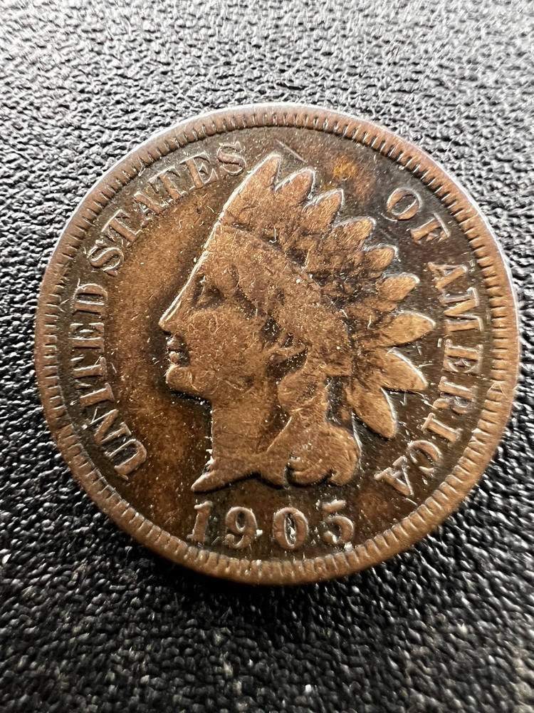 Indian Head One Cent Coin 1905 Fine