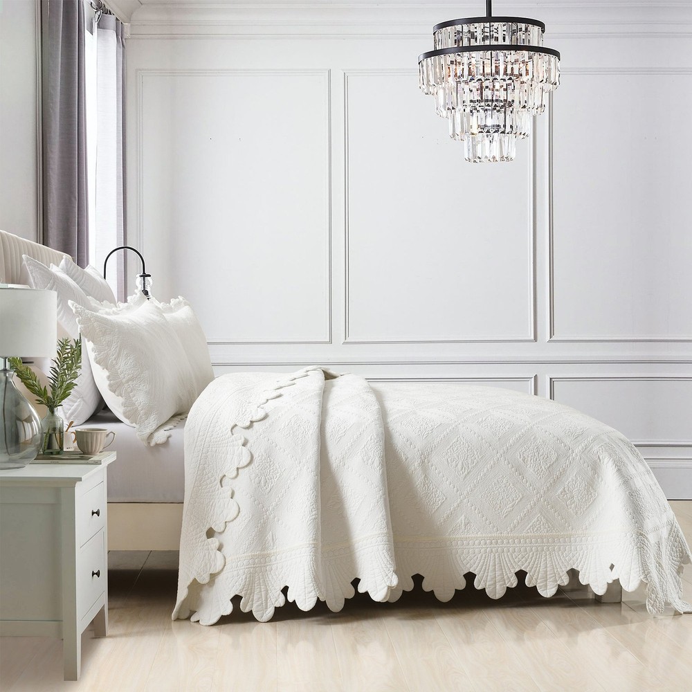 3 Pcs 100% Cotton Oversized Quilt Bedspread Set