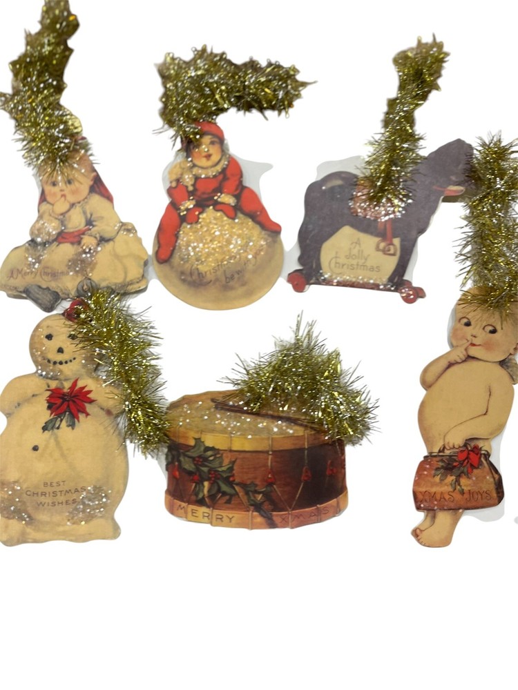 Die Cut Out Christmas Tags Victorian Look Six Second Set