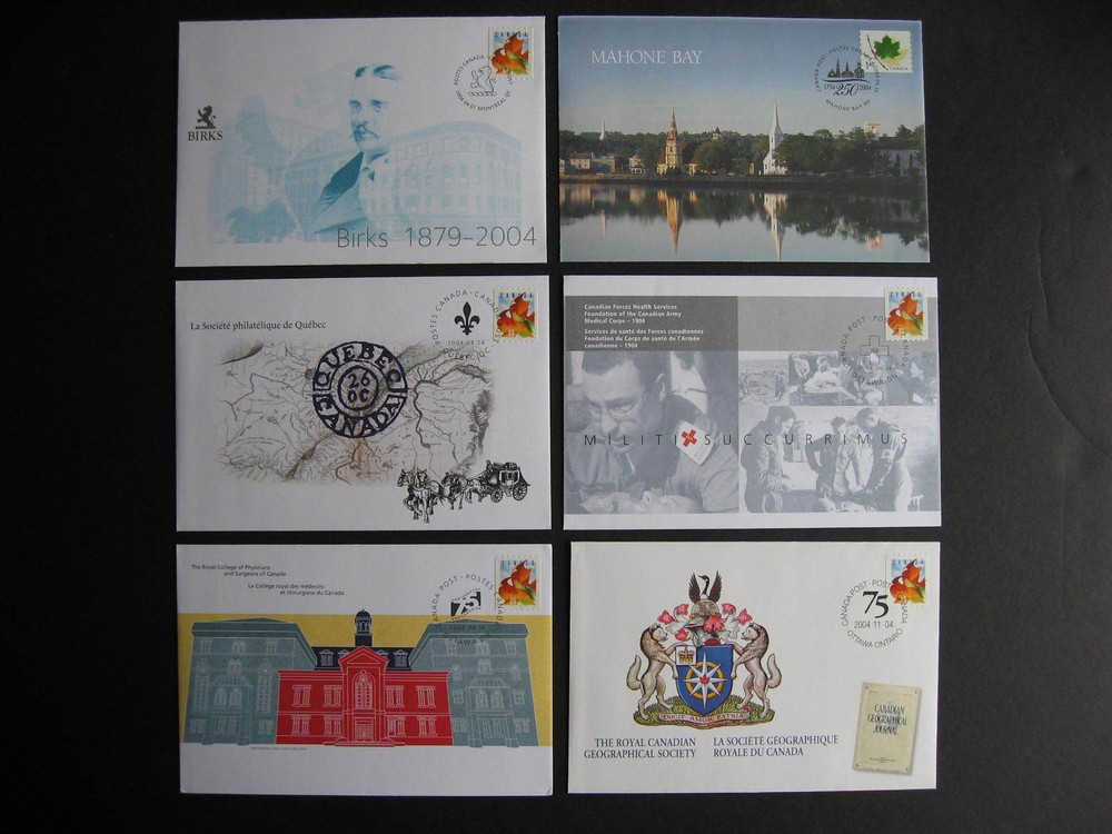 CANADA 6 different 2004 Canada Post special event covers, check them out!!