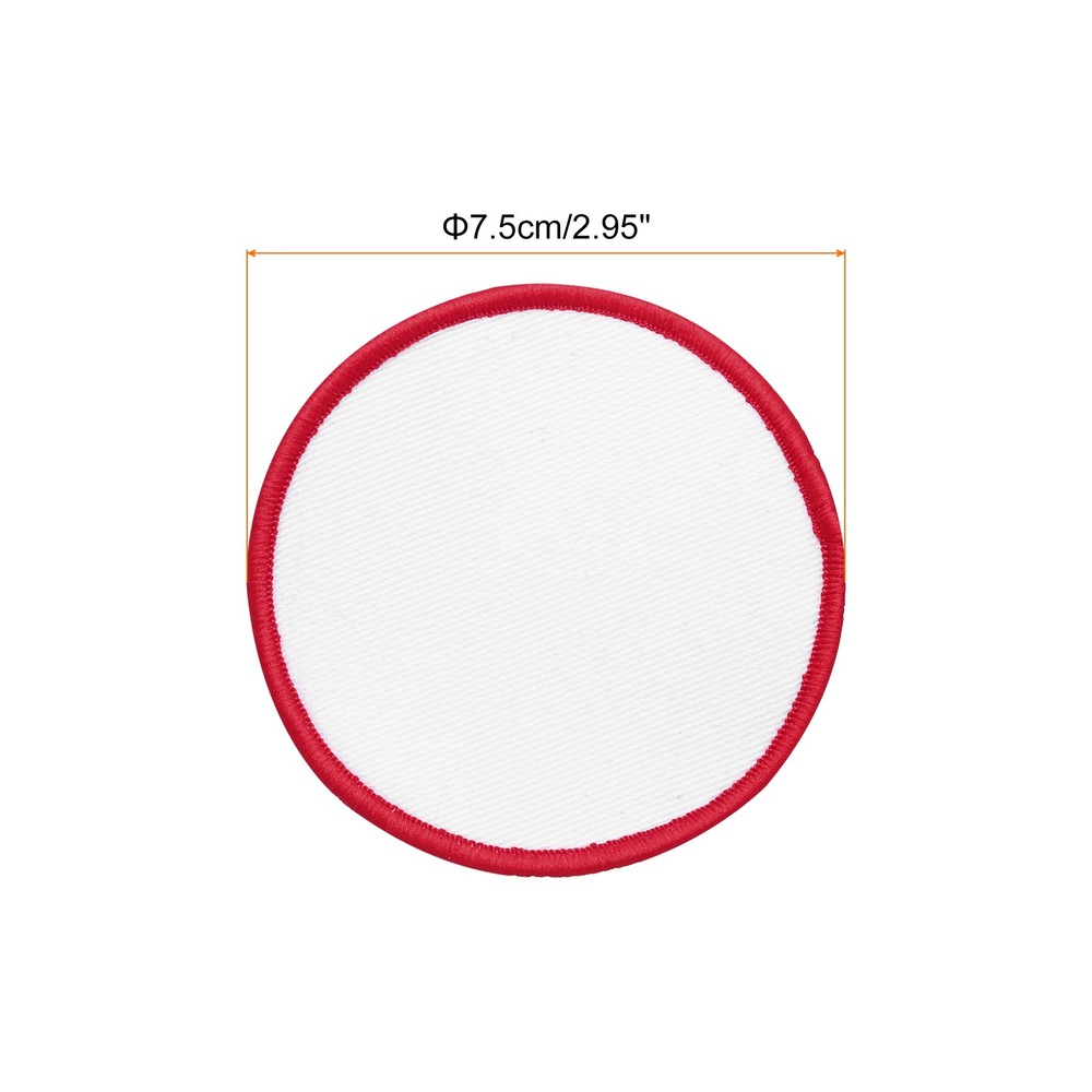 60pcs Sublimation Patch Blank Round White with Red Border
