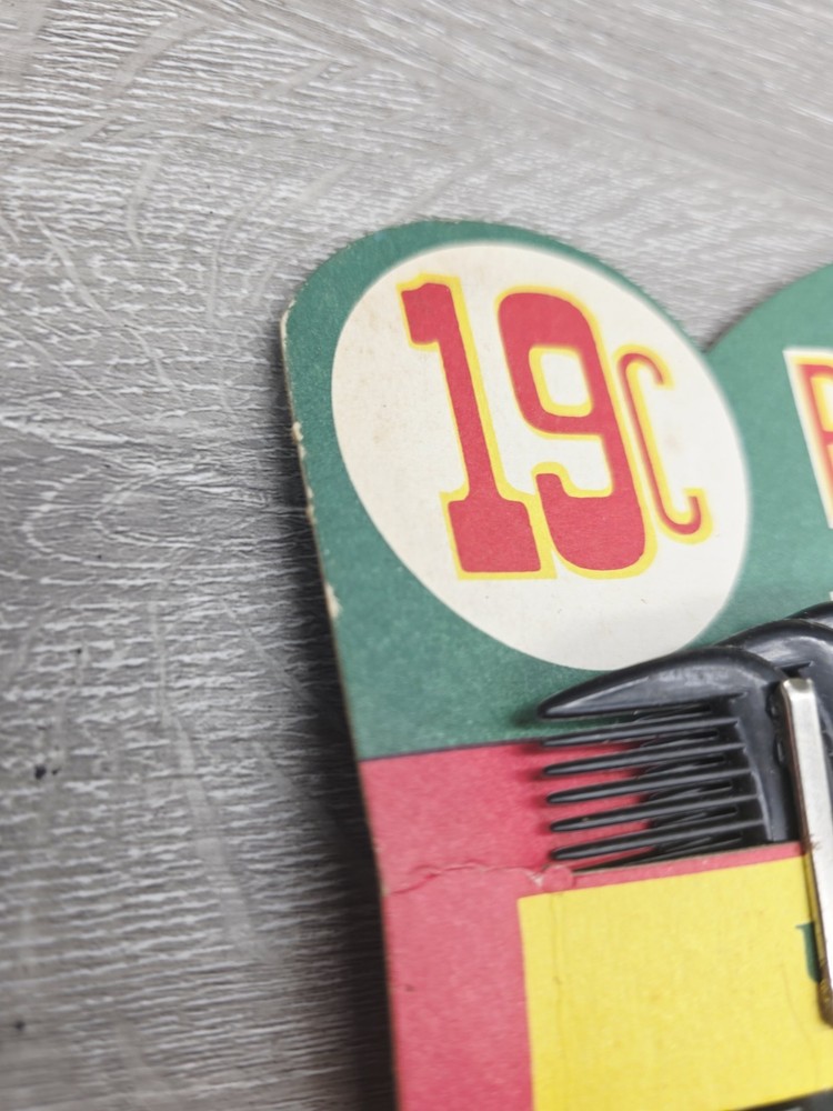 1950s PARADE Unbreakable Comb Store Display 22 Count, Bright Colors.
