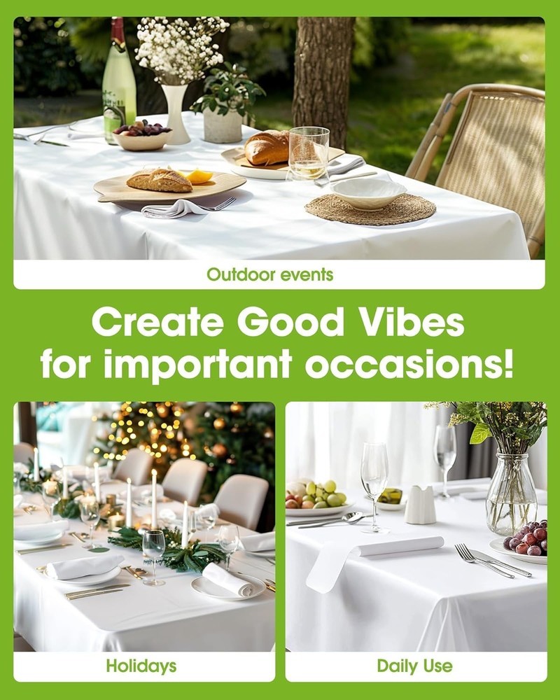 Disposable Plastic Table Cloth Leakproof White