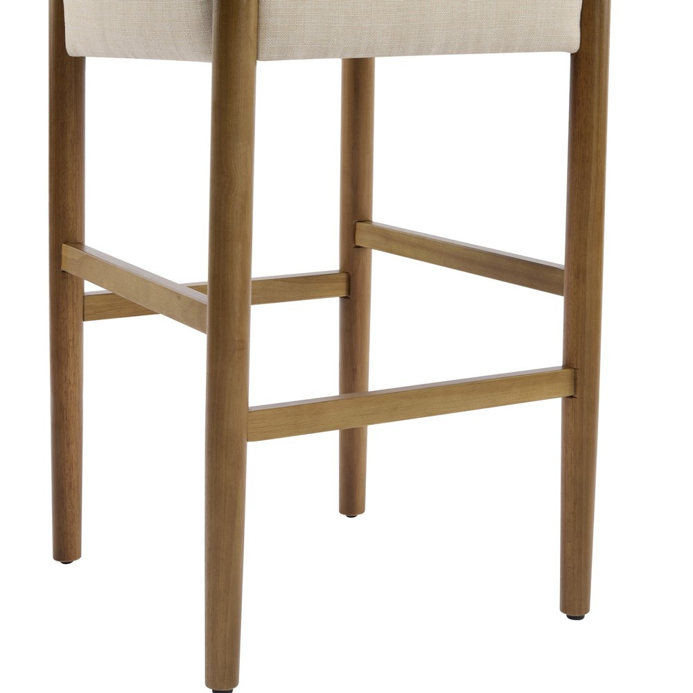 28.5'', Modern Solid Wood Bar Stool with Polyester Cushion - Minimalist