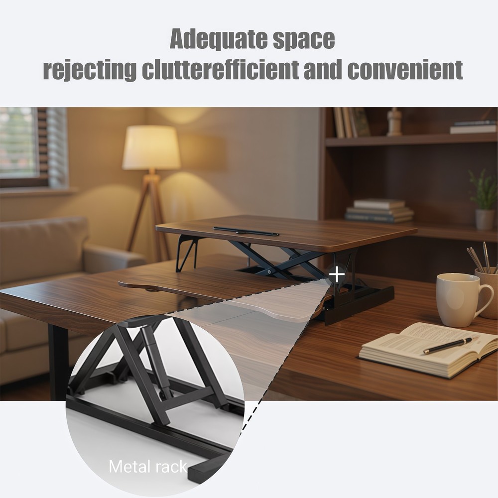 32'' Desk Converter Height Adjustable Home Office Converter Computer Desk Riser
