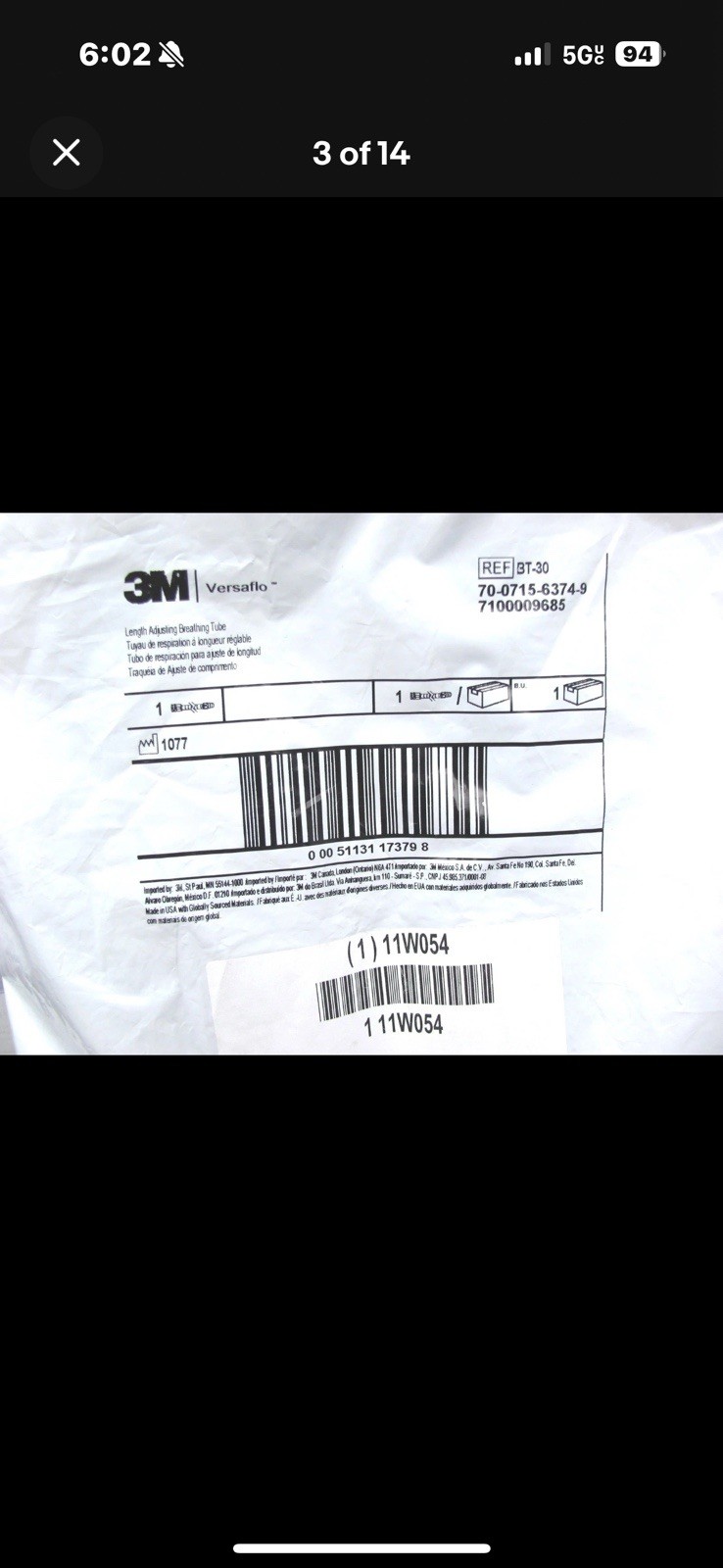 New 3M Versaflo BT-30 Heavy Duty Neoprene Rubber Tube OEM in Packaging.