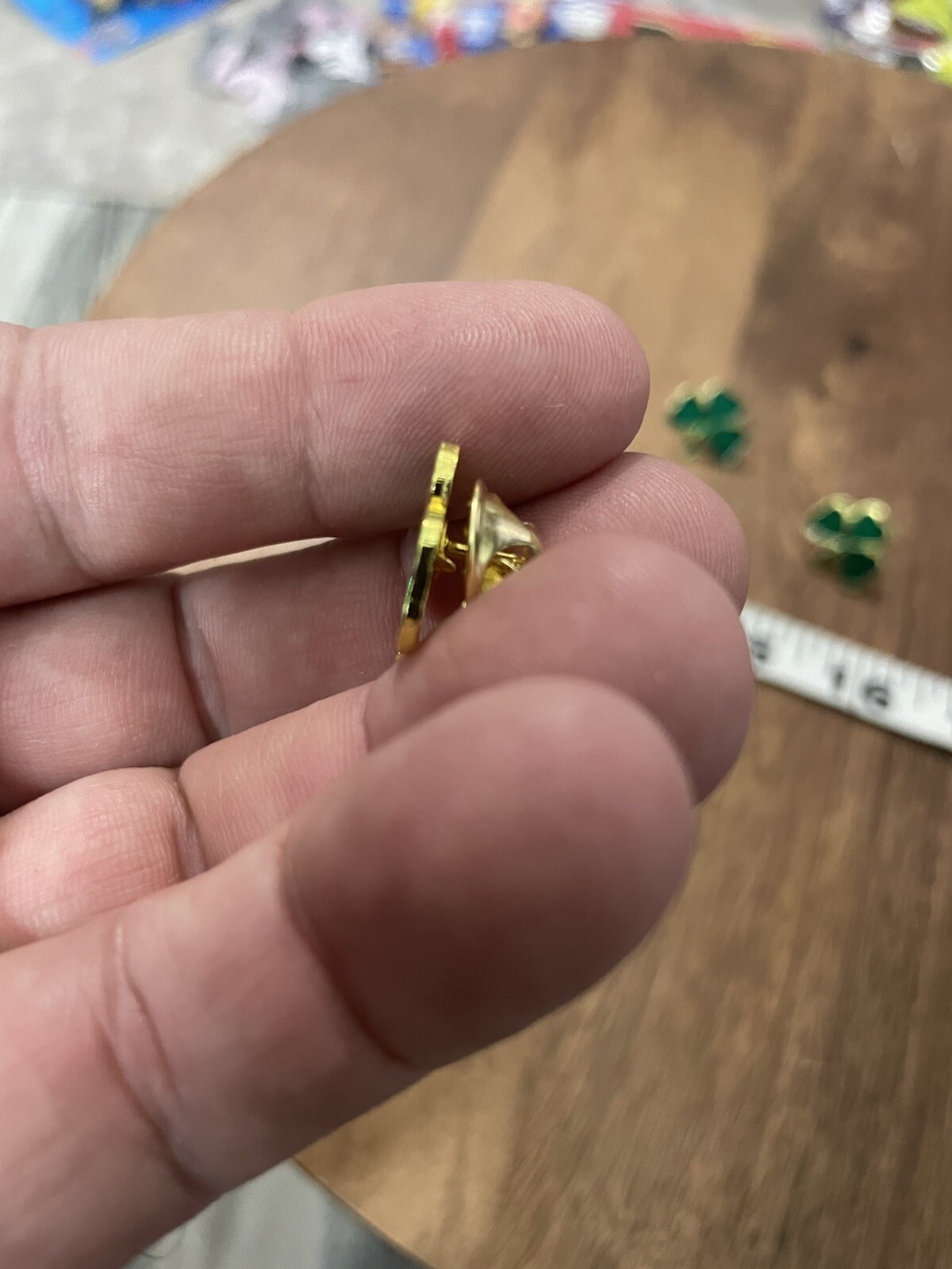 Shamrock Clover Pin Set Three Leaf Green And Gold Pin St Patrick’s Irish Luck