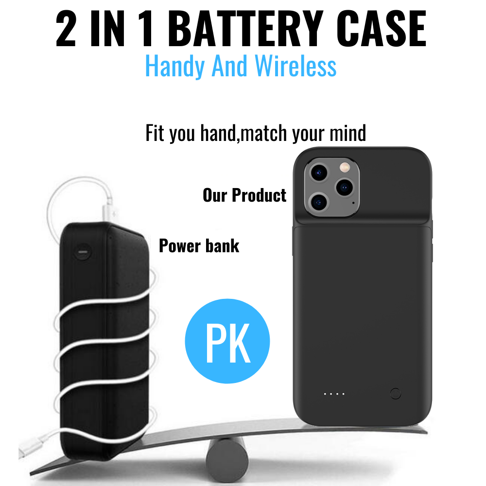 For iPhone 14 13 12 11 External Battery Charger Case Power Bank Charging Cover