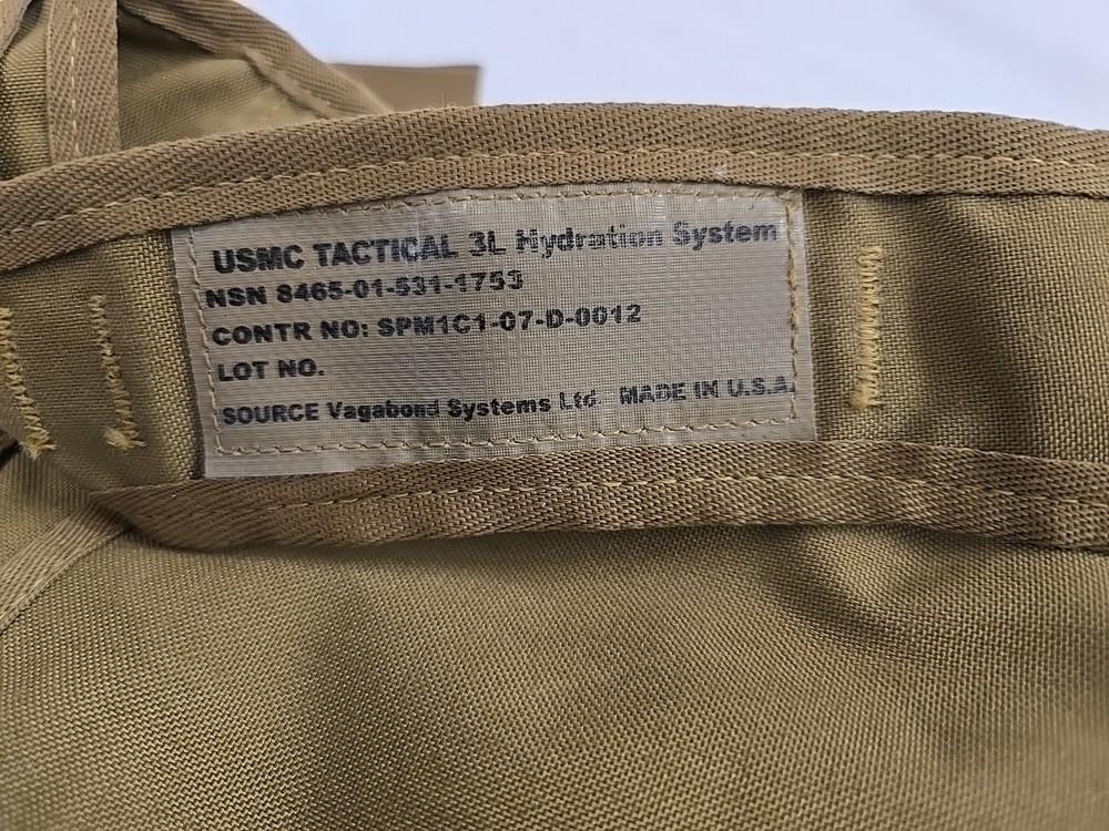 USMC Tactical 3L Hydration Pack Only Coyote cag Sof Devgru Seal