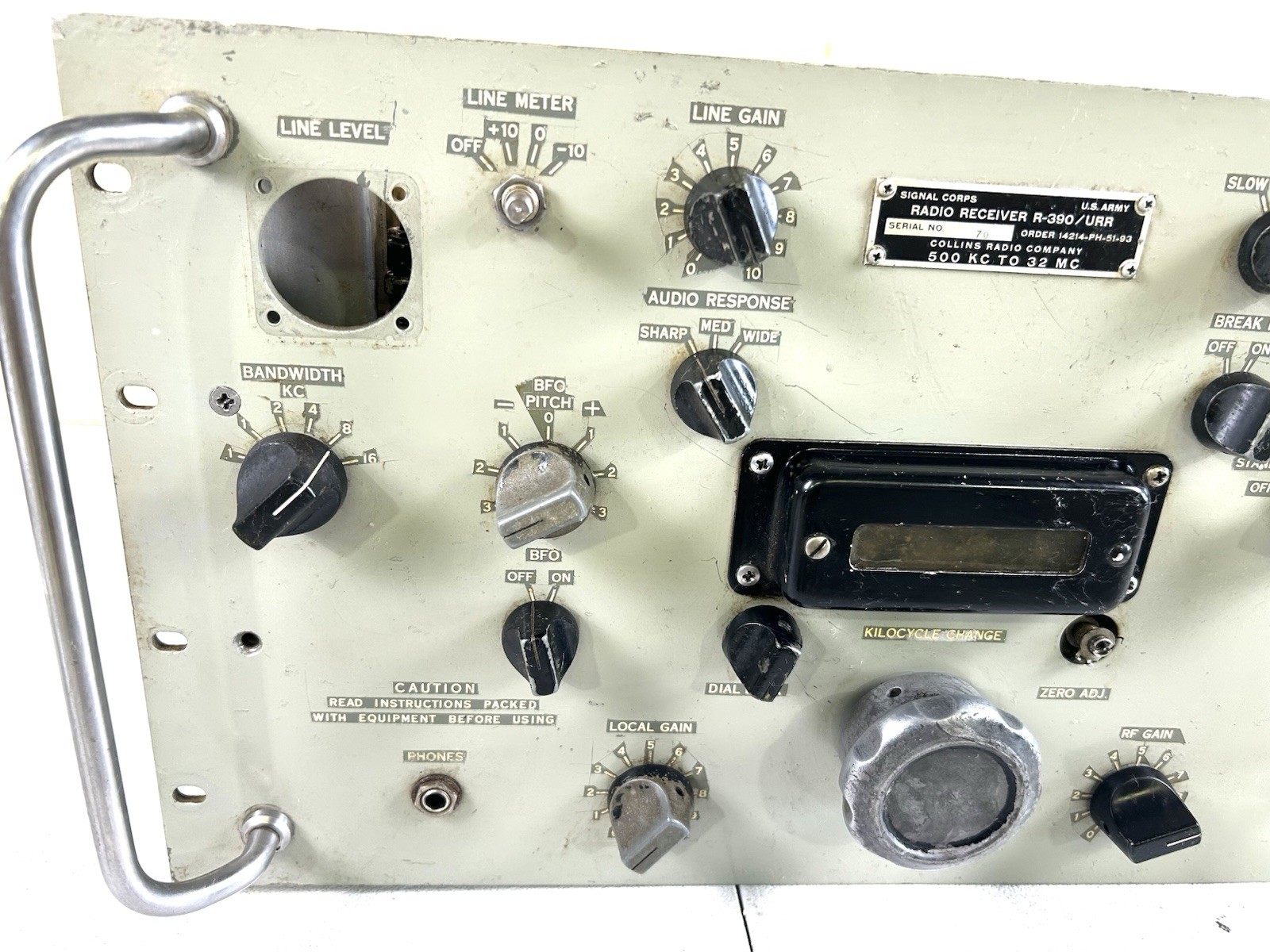 Vintage Collins R-390/URR Army Tube Ham Radio Communications Receiver SN 70