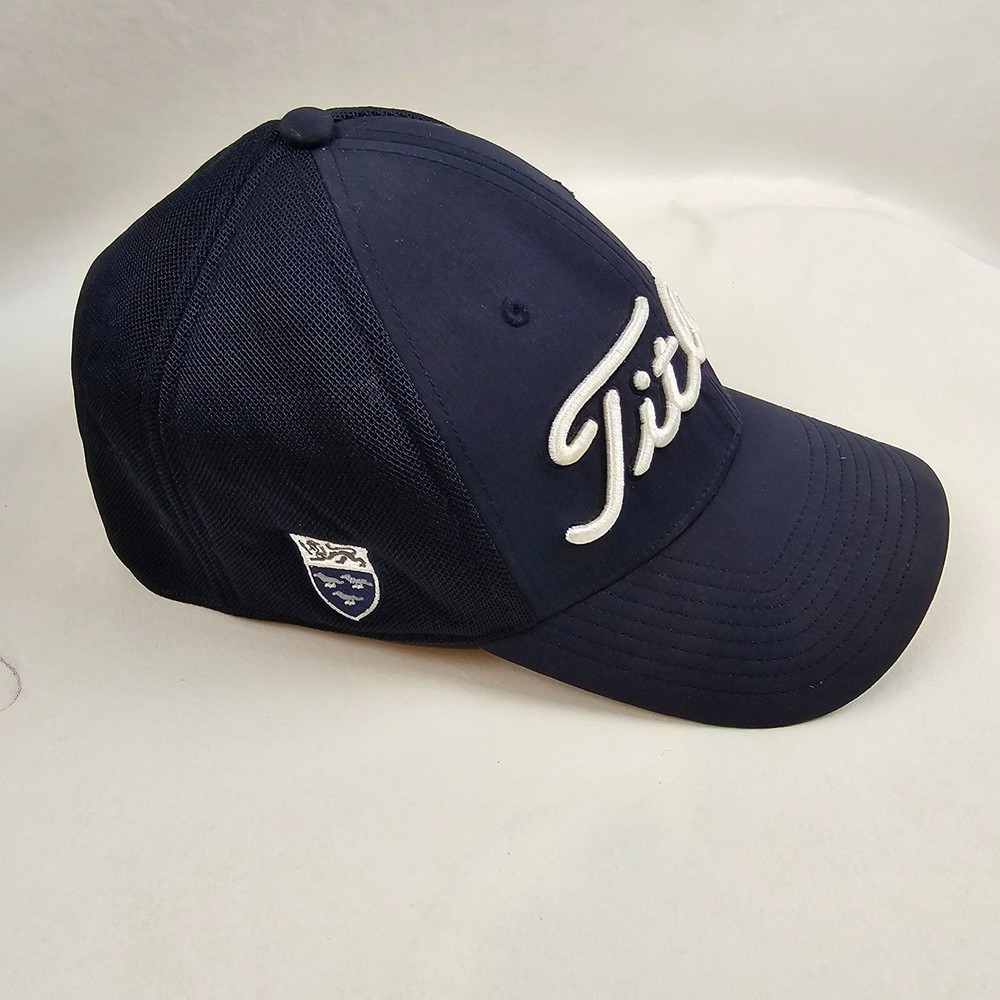 Titleist Hat Men Medium Large Blue Flex Fitted Golf Hat Cap Baseball Embroidered