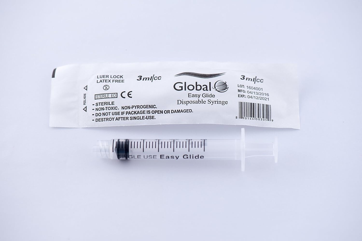 Global Medical Products - 3cc Luer Lock Syringe - QTY 100