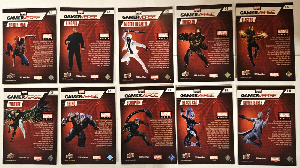 2020 Upper Deck Marvel Ages - GAMERVERSE Set (G 1-10)
