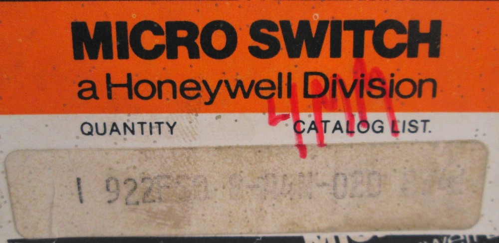 Honeywell 922FS08-A4N Microswitch