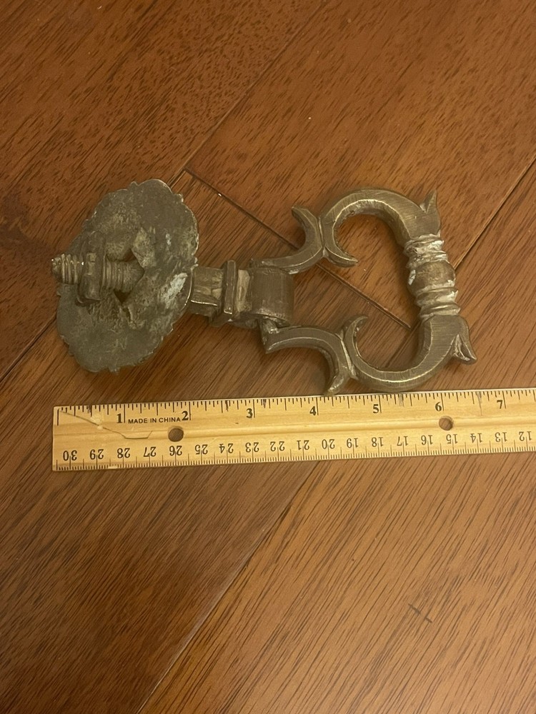 VTG HAND CRAFTED SOLID BRASS ROCOCO STYLE DOOR KNOCKER 3.25
