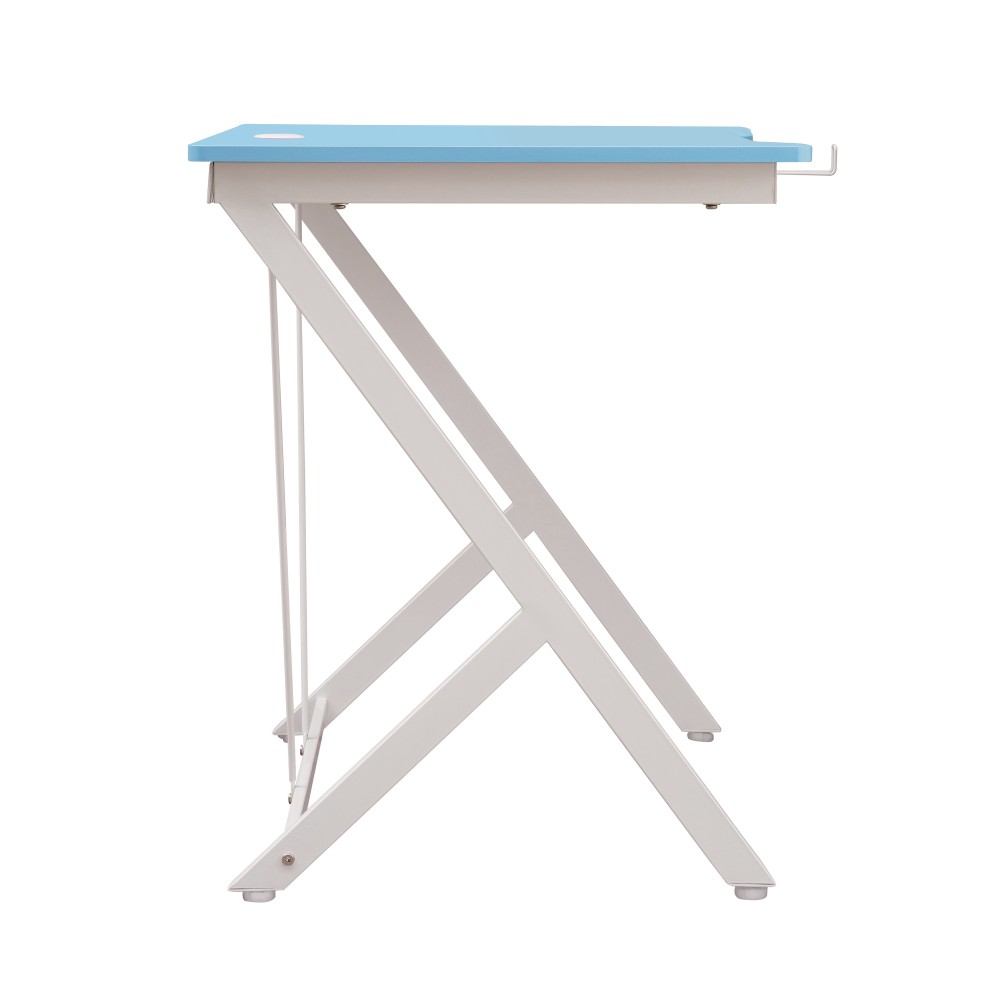 Blue Laminate Computer Desk - Scratch-Resistant - Adjustable Accessory Mounts