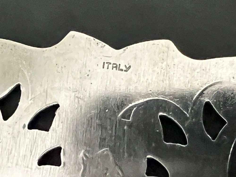 Raimond Italy Silverplate Footed Trivet Hot Plate Cut Pattern 7.5" Vintage