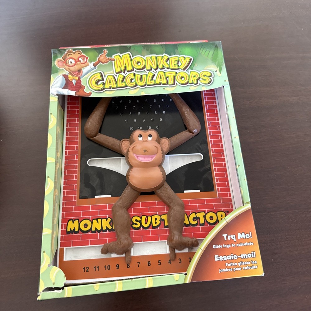 Popular Playthings Monkey Calculator Subtractor Chart Toy Educational Math Gift