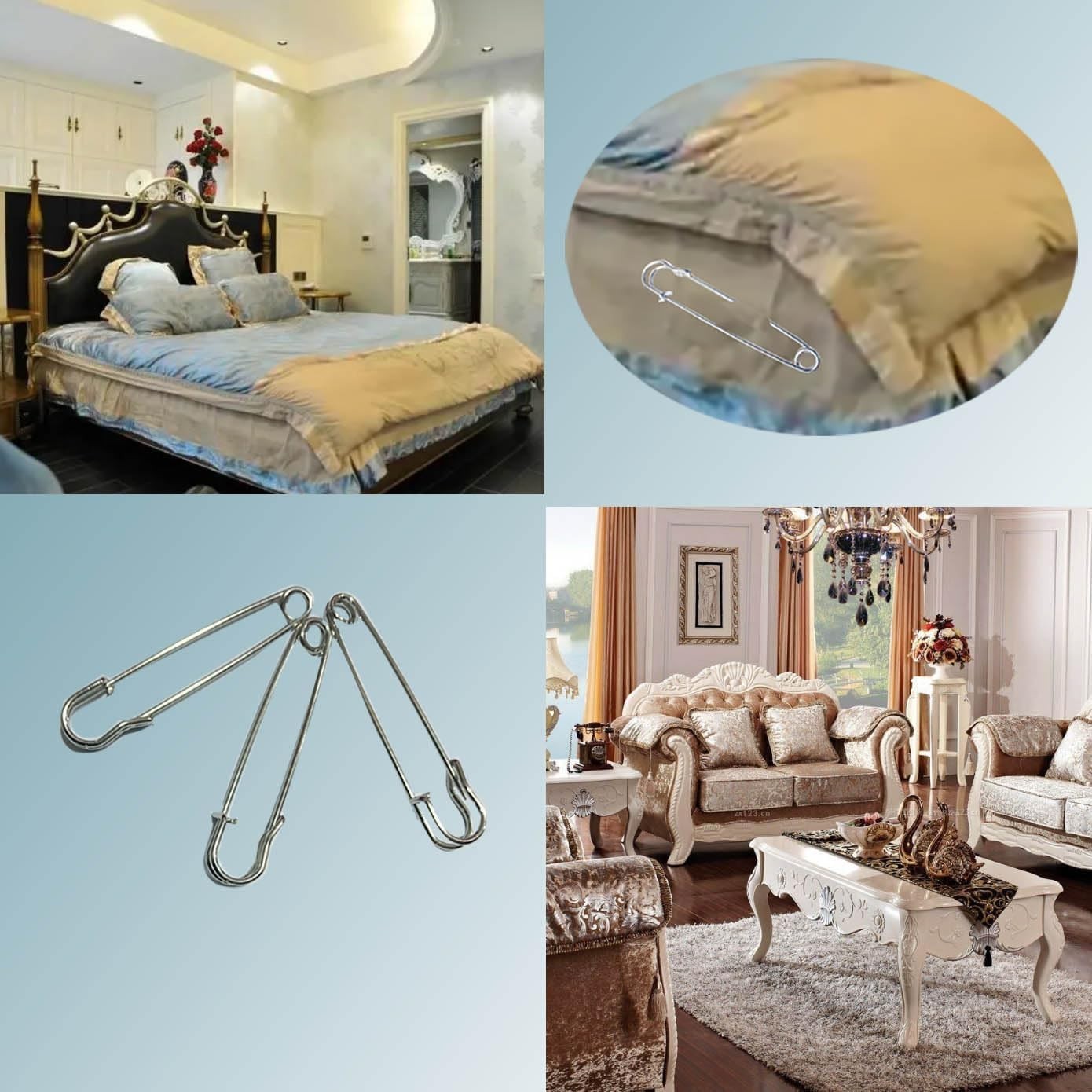 20PCS Large Safety Pins, 4Inch and 3Inch Heavy Duty Safety Pins for Fashion