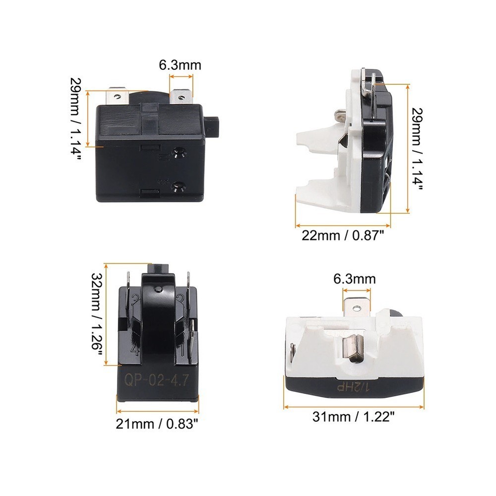Refrigerator Starter Relay 3 Pin PTC 4 7 Ohm Overload Protector for Fridge