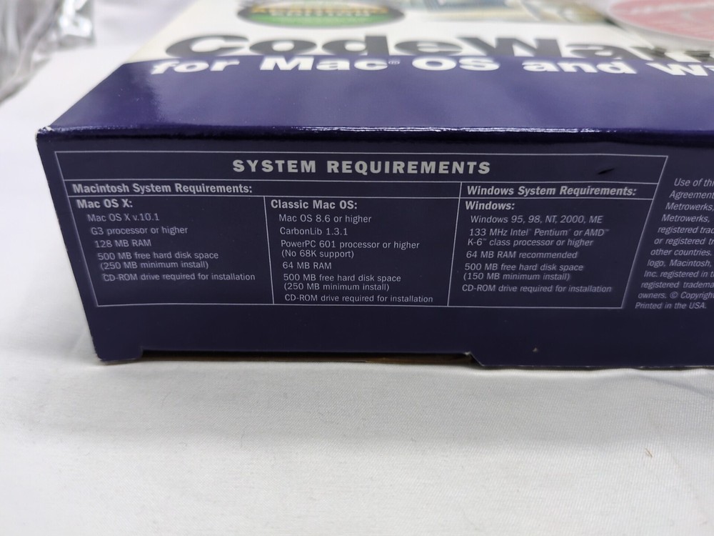 Code Warrior 7.0 For Mac OS And Windows Metroworks Software