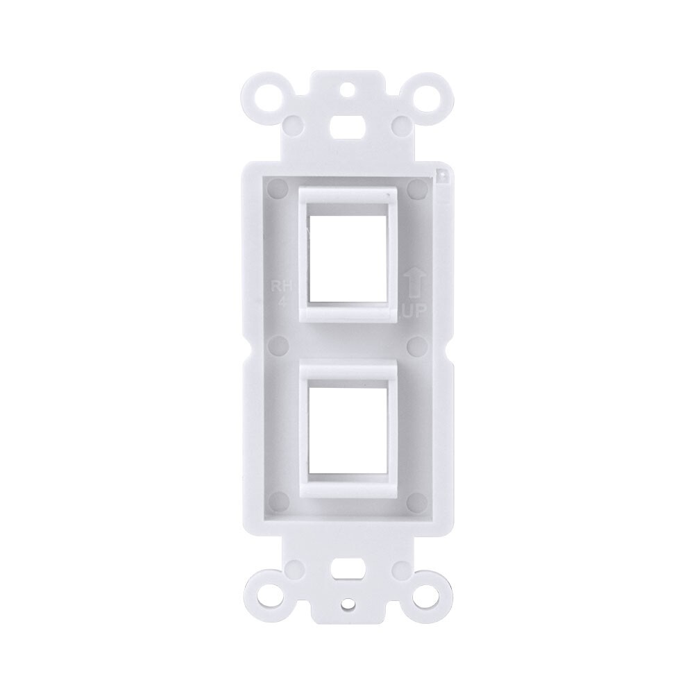 2-Port Single Gang Keystone Decora Style Insert Strap (White, 10 Pack)