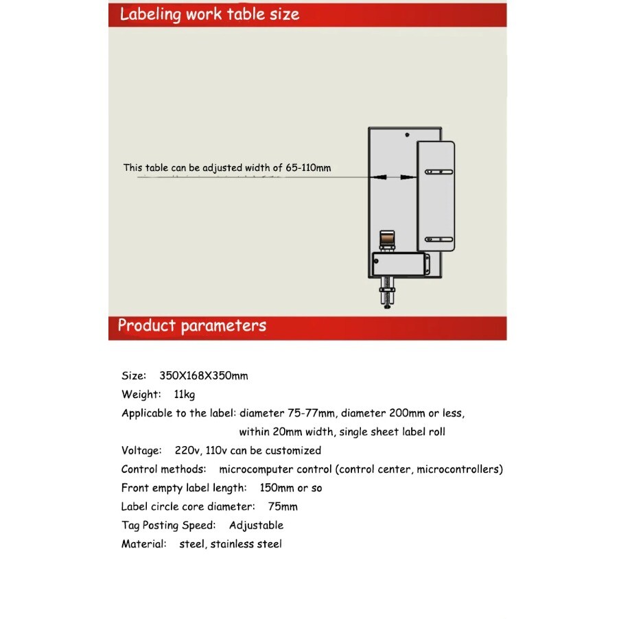 220V Semi-automatic Small Volume Rectangular Corner Seal Labeling Machine 90°