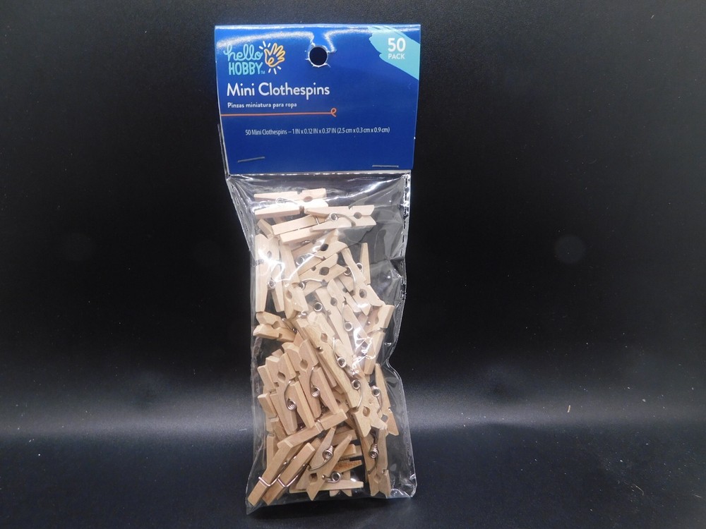 Hello Hobby Mini Clothespins 50 pcs 1"x0.12"x0.37"