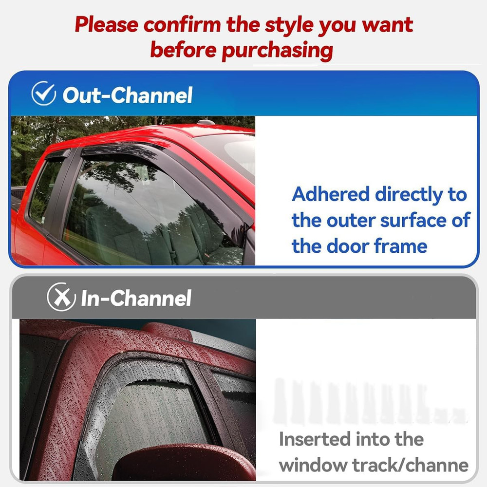 2009-2019 for Ford Fiesta Hatchback Window Wind Deflector 4Pcs – Compatible Repl