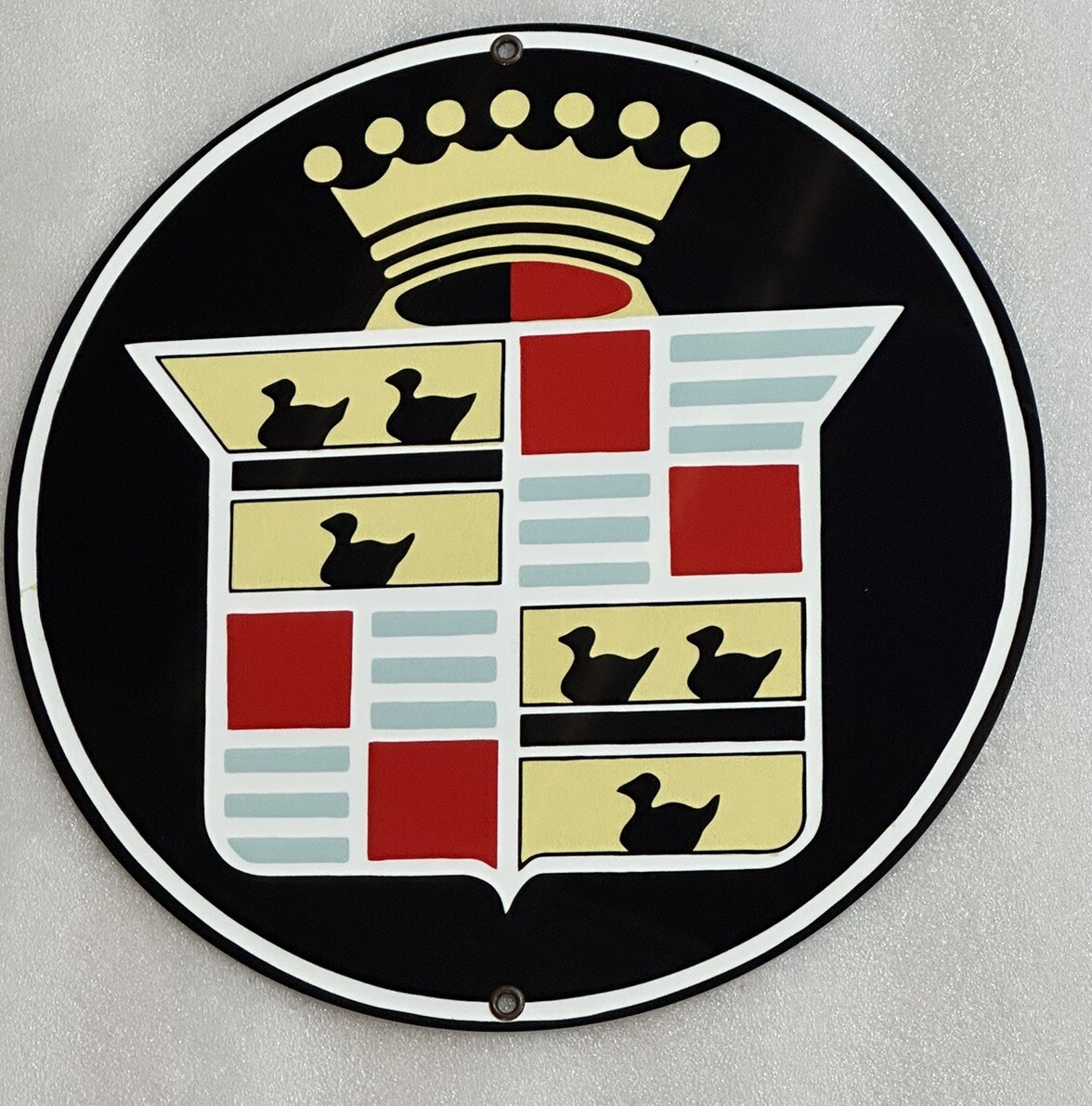 Round Cadillac Retro Gasoline vintage reproduction Garage Sign