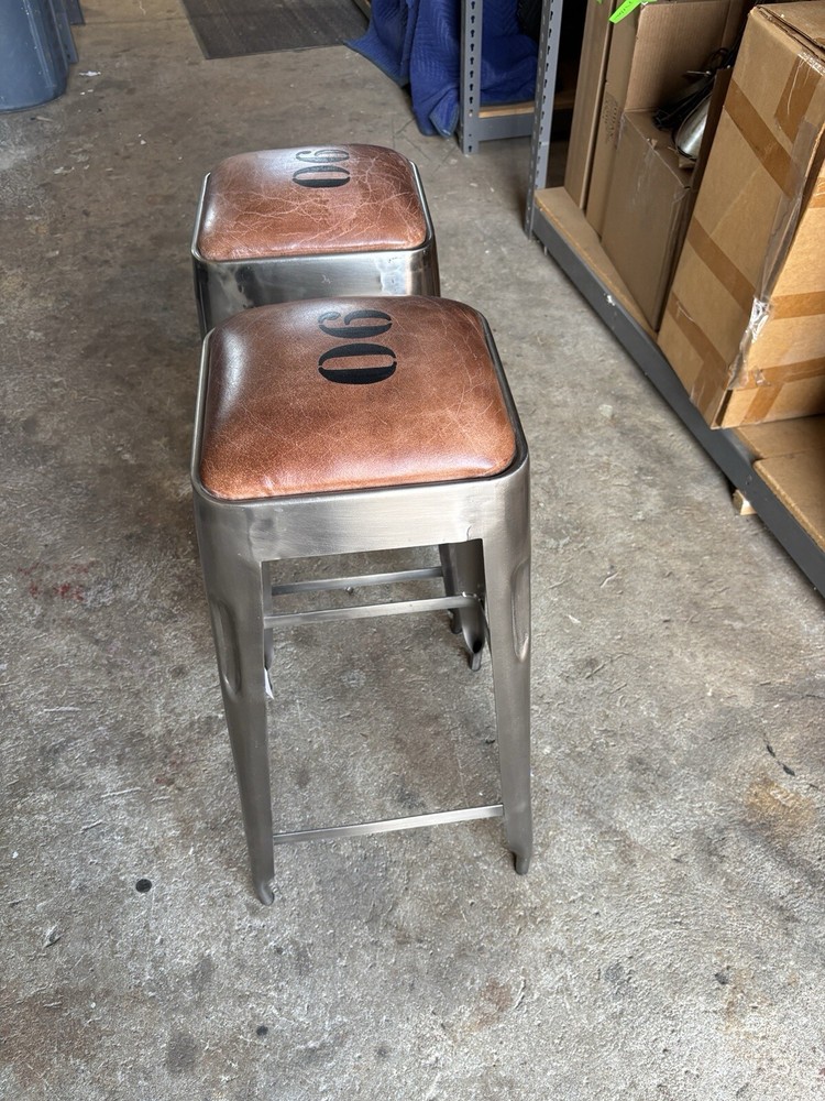 Counter stools (pair) Metal And Leather