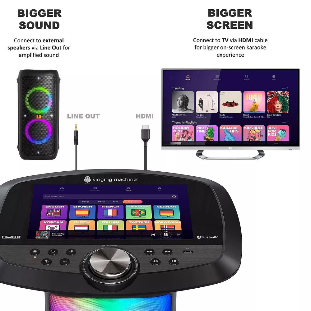 Singing Machine WiFi Karaoke Machine & 2 Wireless Microphones