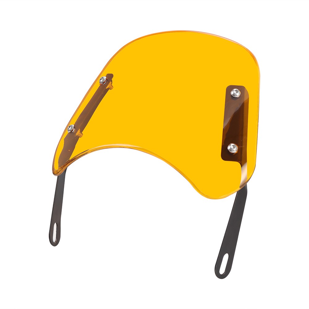 Yellow Round Headlight Motorcycle Windshield Windscreen Fairing 5-7'' Universal