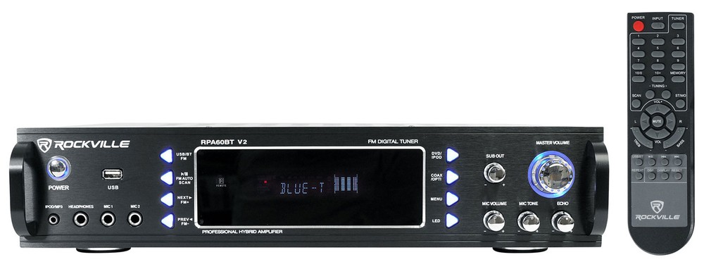 Home Theater Bluetooth Receiver+Equalizer EQ+(2) 8" Black Ceiling Speakers
