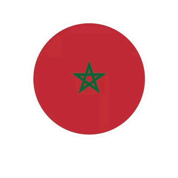 Round Moroccan Flag Sticker Decal