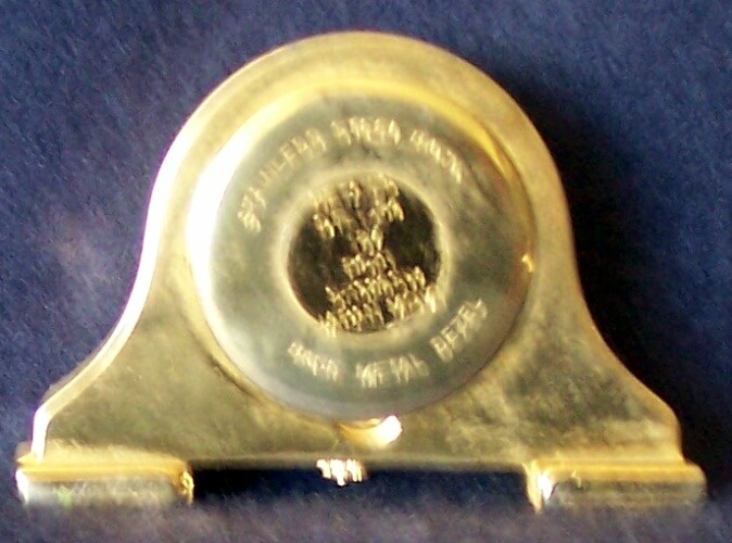 Miniature Mantel Clock, Gold tone, Nice