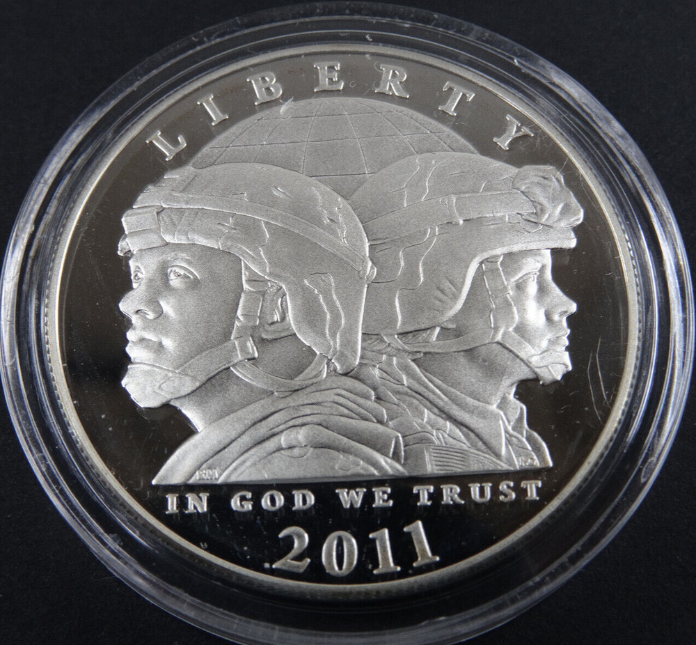 2011-P US Army Proof Silver Dollar US Mint Commemorative $1 Capsule Only