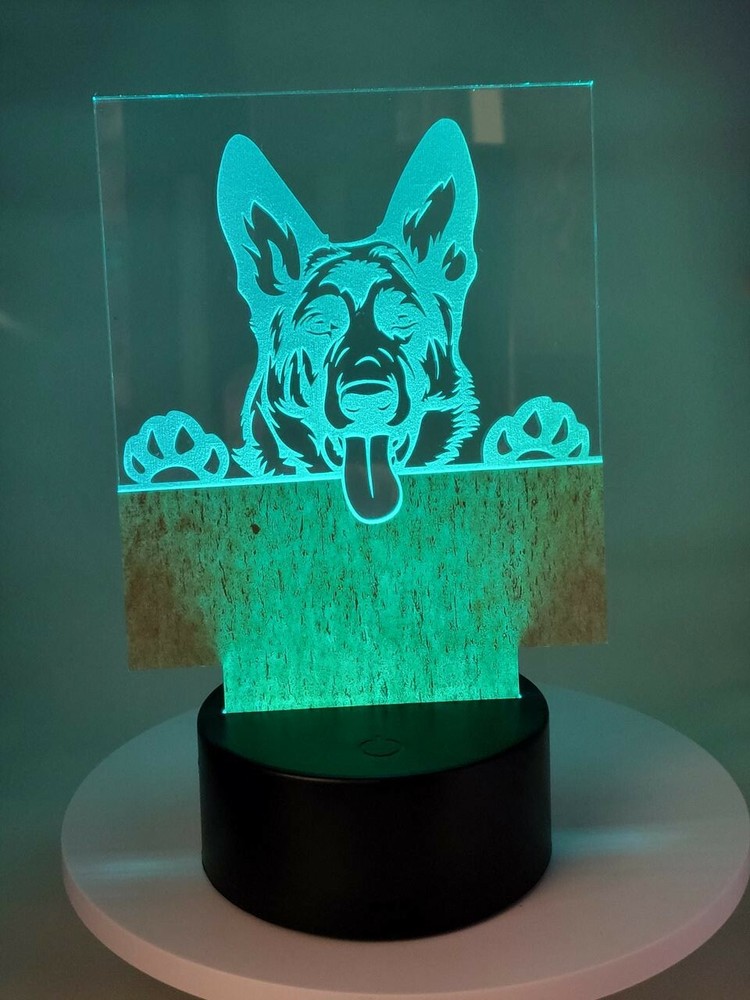 Personalized Custom Dog Breed Light, Night Light. German Shepherd