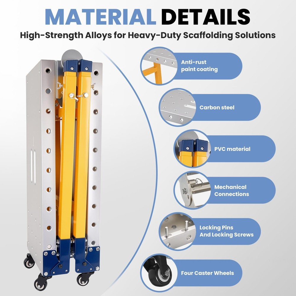 2200LBS Welding Table 60"x12" Folding Workbench with 5-Level Adjustable Height