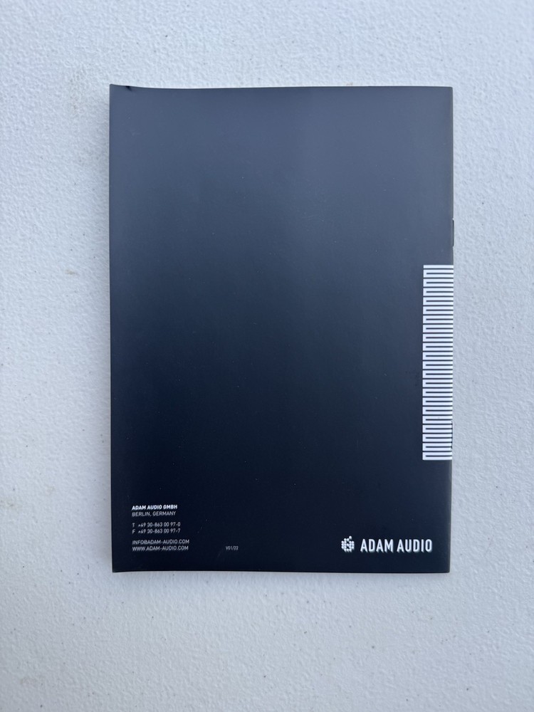 ADAM Audio A Series Active Studio Monitors Quick Start Guide Manual OEM Booklets