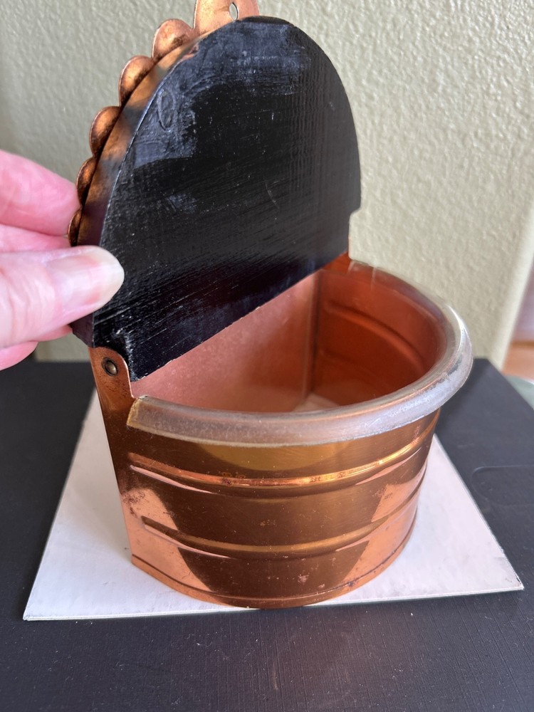 Copper Wall Salt Cellar Box Plastic Lining