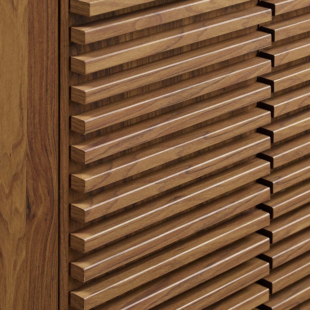 Modway Render Mid-Century Bathroom Vanity With Sink in Walnut White