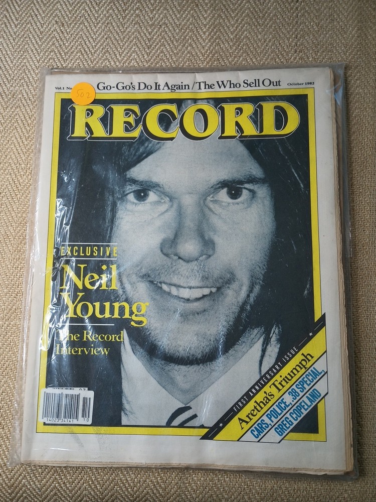 Vtg Record Magazine 10/1982 Neil Young Greg Copeland The Go Go’s Clean Copy