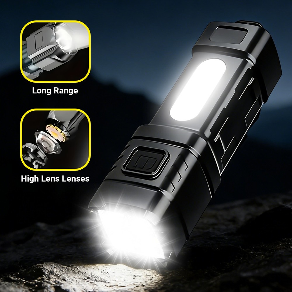 5x Mini Flashlight Rechargeable EDC Pocket Flashlights LED Small LED Work Lights