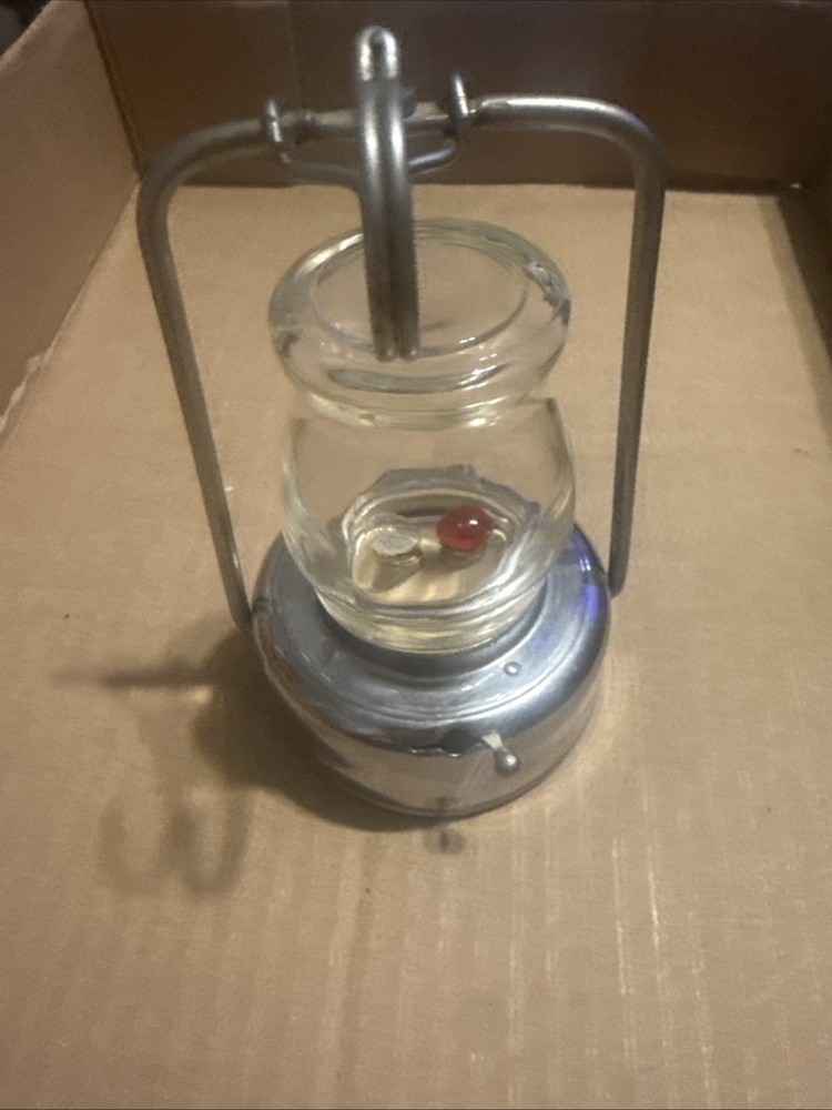 Miniature small tiny vintage Lantern silver finish hook on top