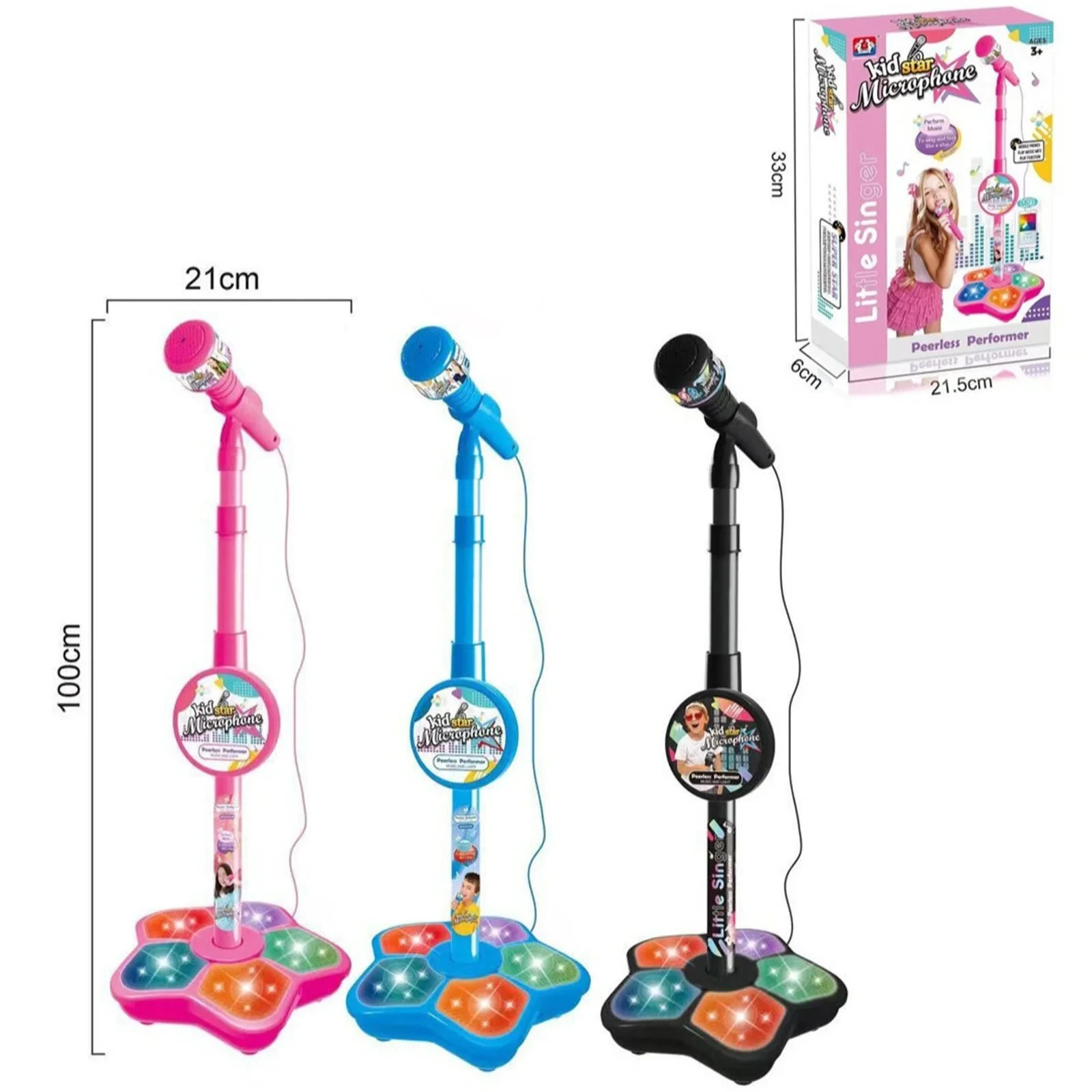 Stand Up Microphone Kids Child Microphone with Adjustable Stand for Kids Karaoke